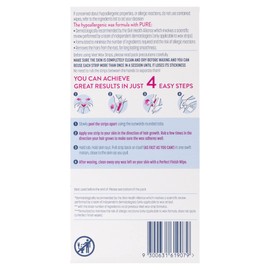Veet Pure Legs and Body Hair Removal Cold Wax Strips Sensitive Skin, 40 Pack