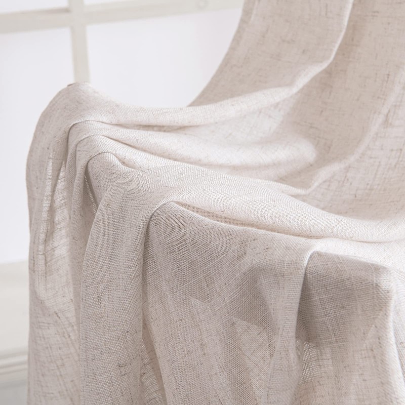 MIULEE - Cortinas de lino blanco de 45 pulgadas de