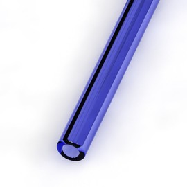 Hummingbird Glass Straws 9 inches x 9.5mm Reusable Straws (4 Pack of Blue)