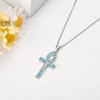 ONEFINITY Ankh Cross Necklace Sterling Silver Turquoise Egyptian Cross Pendant