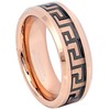 2-tone Tungsten Carbide Ring, 8mm Polished Finish Rose Gold Plated