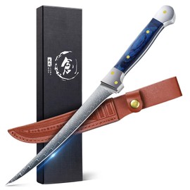 Golden Bird Professional Boning Knife - 5.5 Inch High Carbon Steel Kitchen Knives with Full Tang Handle, Boning Knife for Meat Cutting, Flexible Fillet Knives with Sheath,Christmas Gifts for Men Women