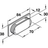 Gedotec Inlet Shell Handle Square Furniture Handle Black Anodised Silver