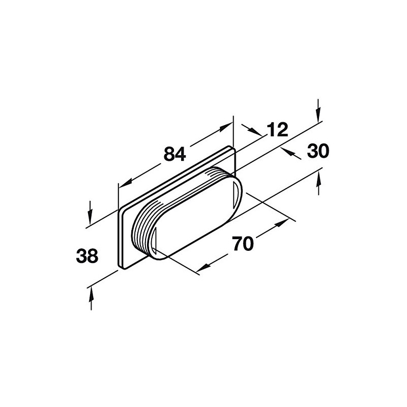 Gedotec Inlet Shell Handle Square Furniture Handle Black Anodised Silver