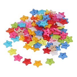 Botones en forma de estrella, 200 piezas de plástico DIY Botones de costura duraderos que no se desvanecen Botones rústicos de 2 agujeros, para coser ropa Scrapbooking Art Crafting