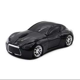 Ai5G Race Car Mouse Wireless Sports Car Shaped Mouse 2.4GHz LED Light Shining Surface Decoration Desktop Laptop Computer Mice Optical (Black)