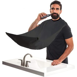 Ezonedeal Beard Bib Beard Apron - Beard Hair Catcher For Men Shaving & Trimming - Grooming Apron Bib with Suction Cups