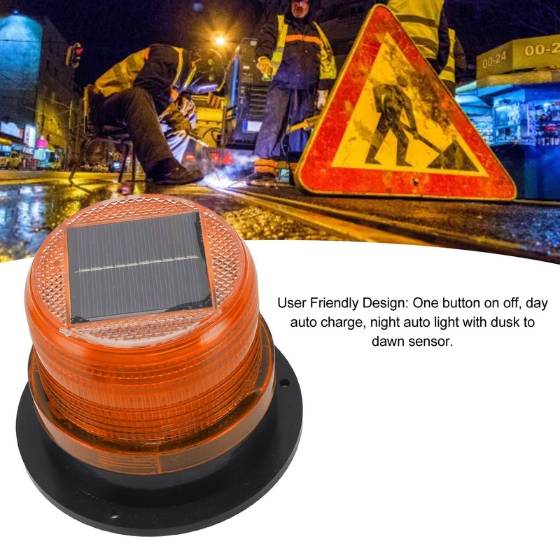 Solar Beacon Light Caution Light 8 LED Dusk to Dawn
