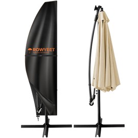 ROWYEET Umbrella Covers for Outdoor Umbrellas 12-14ft, 420D Oxford Patio Umbrella Cover Waterproof UV-Resistant Protection for Offset Umbrella & Parasol (Fits Cantilever Umbrella up to 12′S/14′R)