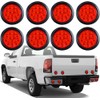 8PCS 4" Inchs Round Trailer Lights, Super Bright Red 12