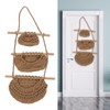 Hanging Fruit Basket 3 Tier Wall Mounted Handcraft Hemp Rope
