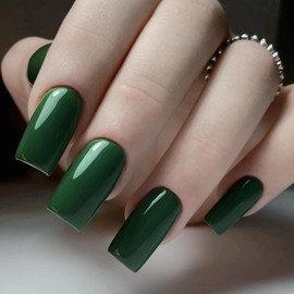 AILLSA Green Gel Nail Polish Dark Emerald Gel Polish Forest Opaque Gels Polish Winter Color Lake Green Gels Nail Polish Soak Off U V Nail Salon 0.51 Fl Oz/GF09