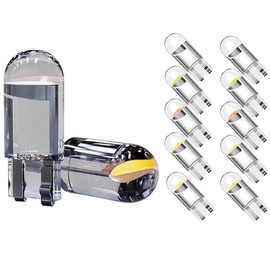 WeiHong LED T10 w5w Car Bulbs Lamp 194 168 501 2825 194 Wedge Car Interior Dome Light Number Plate Lights 12V Pack of 10 (White)