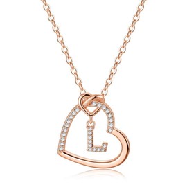 M MOOHAM Initial Necklaces for Women, Initial Necklace L Necklace for Girls Letter Necklace Rose Gold Necklace Gifts for Teen Girls Necklace for Girls Gifts for Girls Necklace for Teen Girls