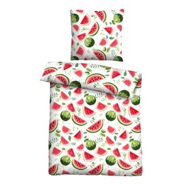 Traumhaft schlafen - Castell - Markenbettwäsche Bed Linen Renforce 0040798 Watermelon 1x 135 x 200 cm + 1x 80 x 80 cm Red