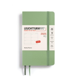 LEUCHTTURM1917 - Weekly Planner 2025, Softcover, Pocket (A6), Sage (Jan 1 - Dec 31, 2025)