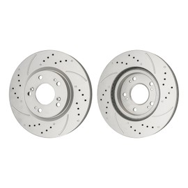 KAX 11.57" Front Rotors and Pads Kit For Jeep, Chrysler/Dodge/Mitsubishi Models - Patriot/200/Compass/Avenger/Sebring/Outlander Sport/Outlander/Caliber/Eclipse/Lancer/Galant, Front Disc Brakes