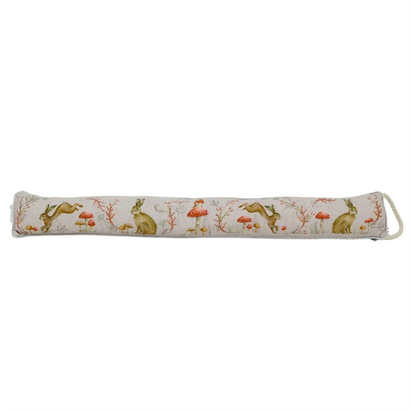 Woodland Animal Fabric Draught Excluder | Countryside Rabbit & Mushroom