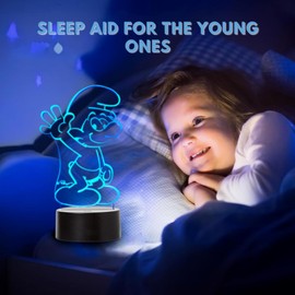 Smurf Smurf LED Lamp Colour Changing USB Night Light and Decoration