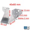 Joist Hanger 40 x 60 mm External Galvanised - Steel
