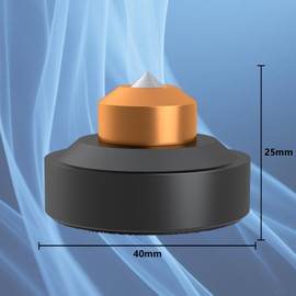 Monosaudio 4 x HiFi Spikes M4 Insulation Feet Absorber 44 x 25 mm Aluminium Speaker Stand Feet Pads Device Feet Shock Absorber Height Adjustable Coaster for Amplifier Turntable Speaker