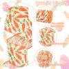 JarThenaAMCS Easter Wired Edge Ribbon Plaid Carrot Craft Ribbon Orange