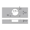 Hettich Wide Angle Pot Hinge with Clip Mounting Opening Angle