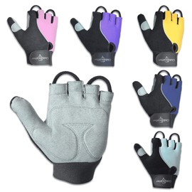 Globaleather Gel Pad Lite Wheelchair Gloves - Navy (Medium) - Hardwearing, Padded Breathable Leather for Great Grip, Protection, Comfort & Durability