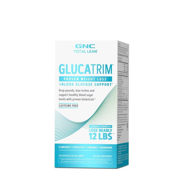 GNC Total Lean GlucaTrim, 120 Capsules, Caffeine Free, 60 Servings