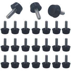 AUXBC 24PCS M6 Thread Adjustable Furniture Levelers, Heavy Duty Galvanized Steel Screw-in Leveling Feet for Tables, Chairs, Cabinets & Workbench