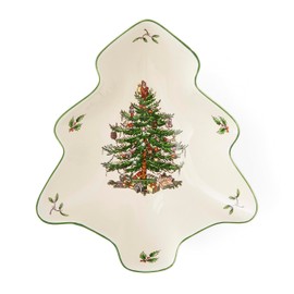 Portmeirion Home & Gifts Christmas Tree Dish Single, Ceramic, Multi-Colour, 21 x 18.7 x 4.9 cm