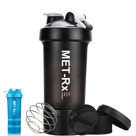 650ML Botella para proteina de coctelera,con almacenamiento de giro y bloqueo de 3 capas y Caja de medicamentos,sin BPA y 100 LEAK PROOF Botella de...