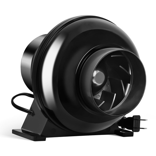 iPower GLFANXINLINELITE4 4 Inch 195 CFM Inline Duct Ventilation Fan Air Circulation Vent Blower for Grow Tent, 4", Black