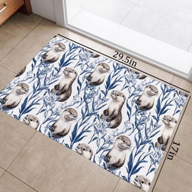 Otter Indoor Door Mat, Non-Woven Fabric Door Mat, Anti-Slip Backing Welcome Mat for Front Door, Indoor Entrance, Kitchen, Bedroom, Living Room - Durable Floor Mat for Home Decor & All Seasons