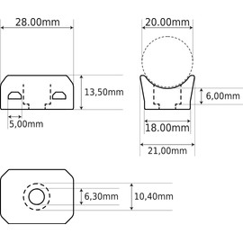Cable Ties Screw Base, High Strength UV-Resistant for Quick Mounting on Plates or Construction Profile, Suitable for Various Cables, Slots, Cables (28 mm x 21 mm D20, Pack of 16)