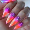 Almond Tip Press on Nails Medium Gradient Aurora False Nails
