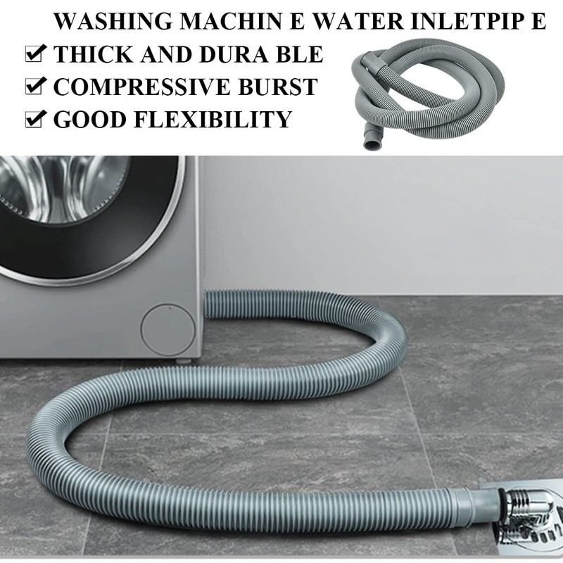 TIMESETL 2m Washing Machine Hose Extension, Washing Machine Pipe，Washing Machine