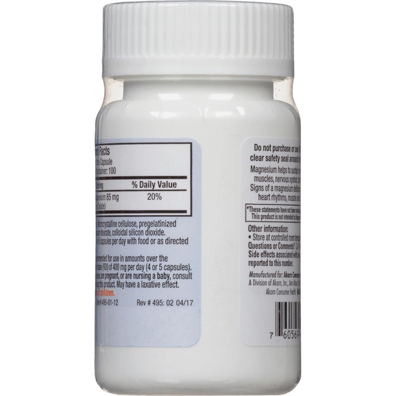 UroMag Sugar-Free Magnesium Oxide Supplement, 100 Count, Low Dosage Magnesium