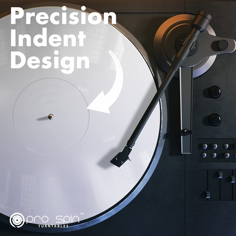 PRO SPIN White Acrylic Turntable Mat - Platter Slipmat for