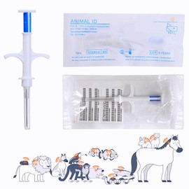 Universal Pet Microchip, 134.2kHz ISO11784/5 FDX-B Pet ID Tags, 15 Bit RFID Microchip Implant Kit for The Management and Tracking of Animals (1PC 2.1 * 12MM)