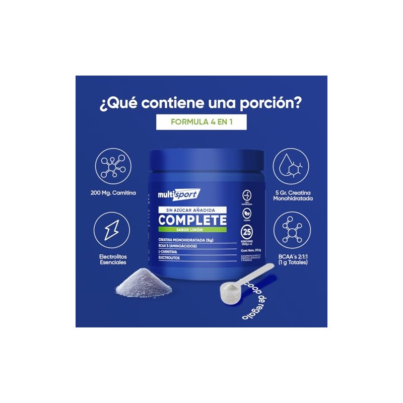 Creatina Monohidratada con Pre Entreno + L Carnitina + Electrolitos