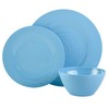 Gibson Home Melamine Dinnerware Set, Service for Four (12pcs), Blue