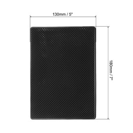 sourcing map Car Dashboard Anti-Slip Mat 7" x 5" Universal Sticky Dash Pad Grid Pattern Washable Reusable Car Non-Slip Mats for Phone Keys Sunglasses Electronic Devices, Black