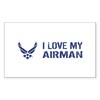 CafePress USAF: I Love My Airman Rectangle Bumper Sticker Car