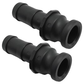 ZUDKSUY 2 Pcs Camlock Fitting 1 Inch Cam Lock Fitting Part E Polypropylene Cam and Groove Hose Fitting Male Adapter Hose Shank, Suction Hose Camlock Fitting, Black