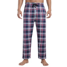 JINSHI Men's Plaid Home Lounge Bottom Pajama Pjs Pant Breathable Loungwear Nightwear Bottom 3-Pack(A),S