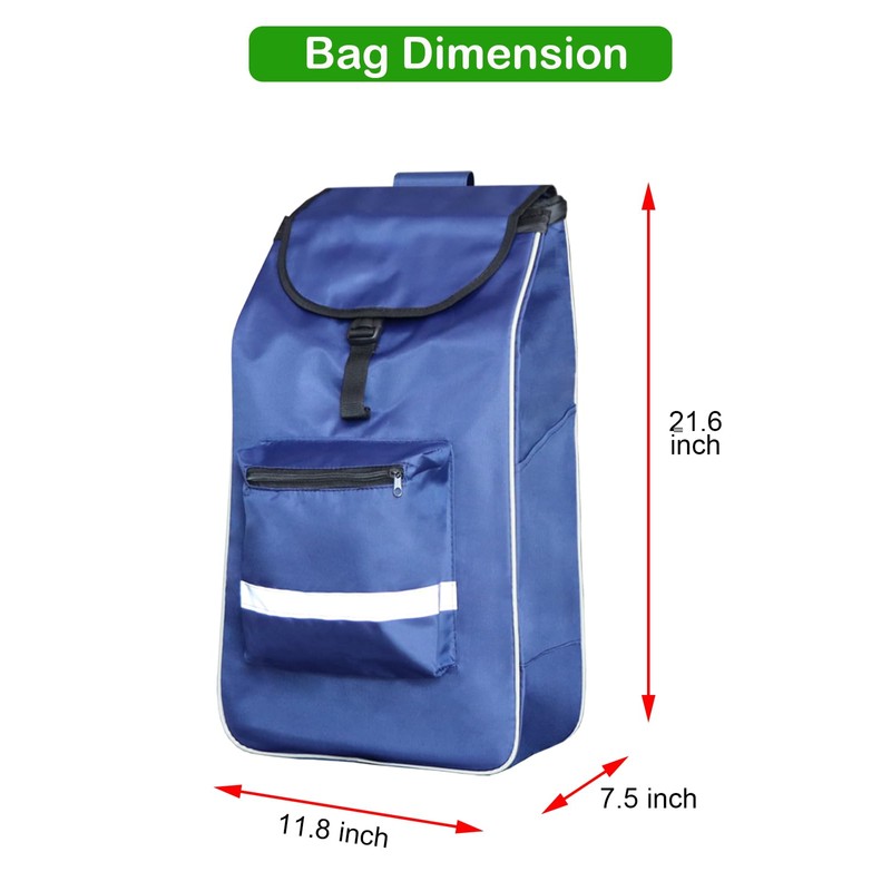 Replacement Bag for Shopping Cart - Waterproof Trolley Bags, 31L
