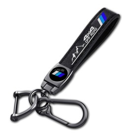 QZXIAOGU Genuine Leather Car Keychain Keyring for Toyota Tacoma 4Runner Tundra Rav4 Highlander TRD Accessories Car Key Chain, C, Medium