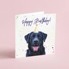 Black Labrador Birthday Card - Party Hat