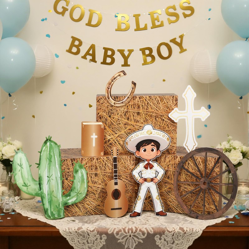 10 Pcs 10 Pcs Mi Bautizo Mexican Charro Baptism Party